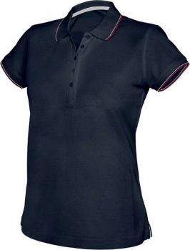 LADIES' SHORT-SLEEVED POLO SHIRT Navy/Red/White L
