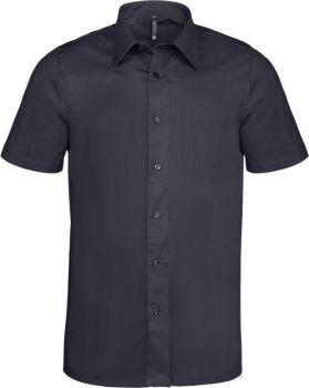 SHORT-SLEEVED COTTON/ELASTANE SHIRT Navy L