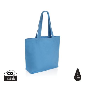 Nákupná taška s vreckom Impact z 285g recykl. canvas modrá