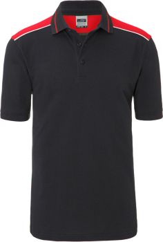 James & Nicholson | Pánské pracovní piqué polo - Color carbon/red XL