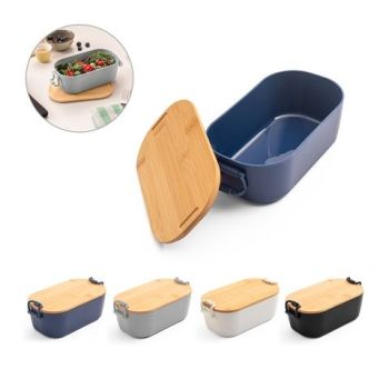 MAHLEB. Vzduchotesná PP krabička s bambusovým vekom Čierna