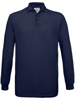 B&C | Piqué polo s dlouhým rukávem navy XL