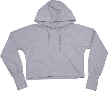 Mantis | Dámský crop svetr s kapucí heather grey melange S