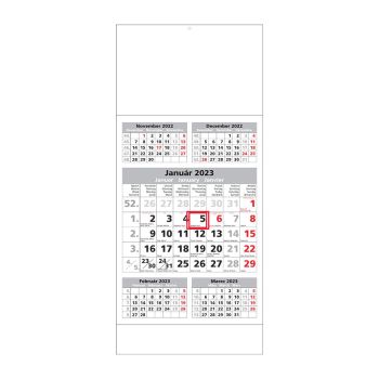 Plánovací kalendár ŠTANDARD 5M sivý 2023