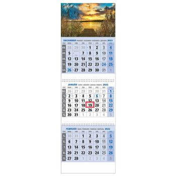 Plánovací kalendár KLASIK 3M modrý 2023  Obrázok E