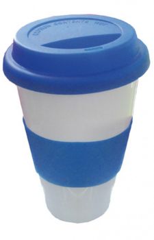 Silicone mug blue , white