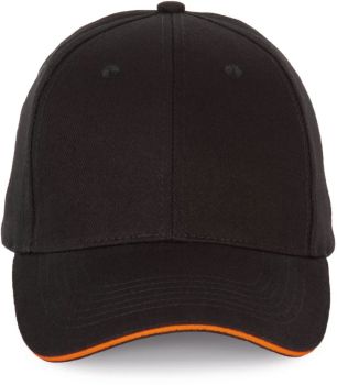 Kariban K-Up | 6 panelová sandwich kšiltovka black/orange onesize