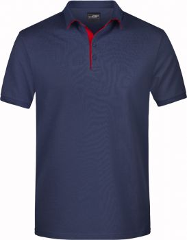 James & Nicholson | Pánské piqué polo s kontrastní légou navy/red M