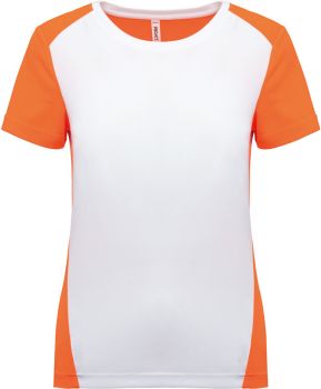 Kariban ProAct | Dámské kontrastní sportovní tričko white/fluorescent orange XL