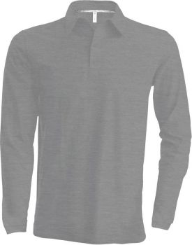 Kariban | Pánské piqué polo s dlouhým rukávem oxford grey L