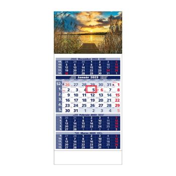 Plánovací kalendár ŠTANDARD 4M modrý 2023  Obrázok E