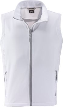 James & Nicholson | Pánská 2-vrstvá promo softshellová vesta white/white L