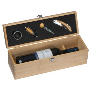 Drevená krabica na víno béžová