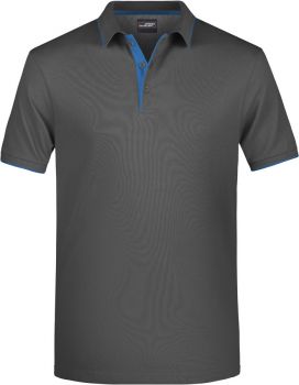 James & Nicholson | Pánské piqué polo s légou graphite/aqua L