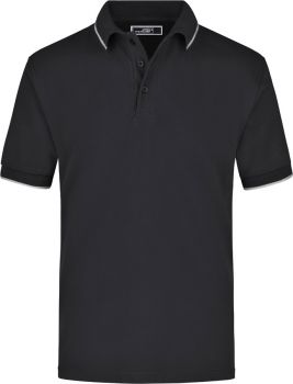 James & Nicholson | Piqué polo s kontrastními pruhy black/silver L