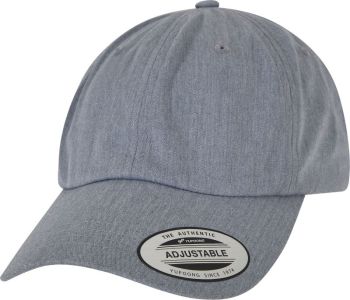 Flexfit | 6 panelová bavlněná keprová kšiltovka heather grey onesize