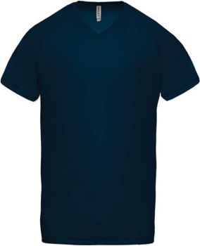 MEN’S V-NECK SHORT SLEEVE SPORTS T-SHIRT Sporty Navy L