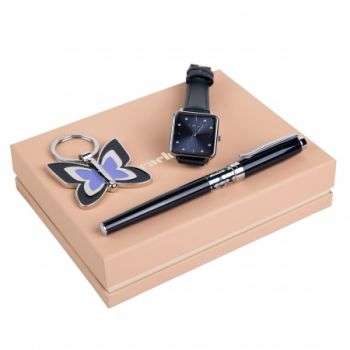 Set Cacharel Navy (rollerball pen, key ring & watch)