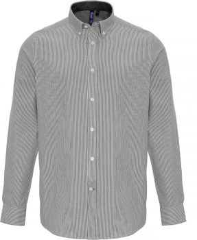 Premier | Oxford košile "Stripes" s dlouhým rukávem white/grey S