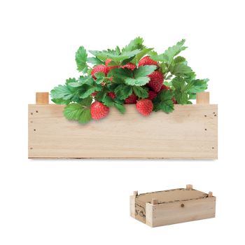 STRAWBERRY Jahodový set v přepravce wood