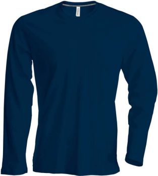 MEN'S LONG-SLEEVED CREW NECK T-SHIRT Navy L