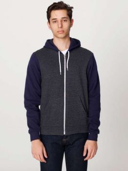 UNISEX FLEX FLEECE ZIP HOODIE Dark Heather Grey/Navy 2XL