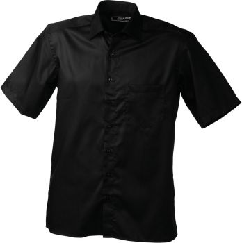 James & Nicholson | Keprová business košile s krátkým rukávem black S