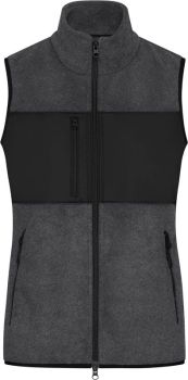 James & Nicholson | Dámská fleecová vesta dark melange/black M