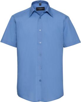 Russell | Popelínová košile s krátkým rukávem corporate blue M