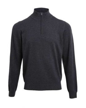 MEN'S QUARTER-ZIP KNITTED SWEATER Charcoal M