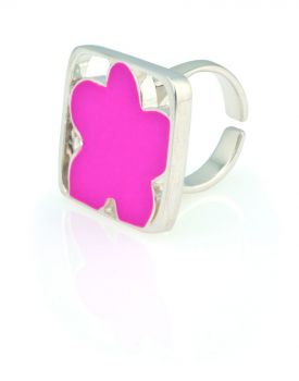 Donix adjustable ring pink , silver
