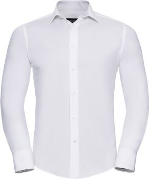 Russell | Elastická košile s dlouhým rukávem white L