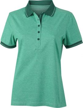 James & Nicholson | Dámské žerzejové melírované polo green melange/dark green M