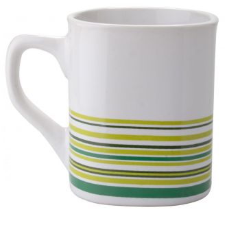 Streak coffee mug green , white