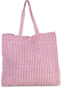 JUCO STRIPED SHOPPER BAG Magenta/Natural U