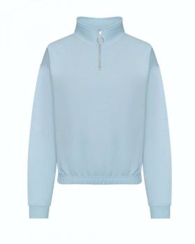 WOMEN'S CROPPED 1/4 ZIP SWEAT Sky Blue S