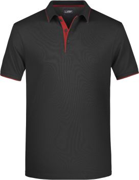 James & Nicholson | Pánské piqué polo s légou black/red L