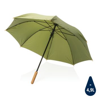 23" bambusový auto-open dáždnik Impact zo 190T RPET AWARE™ zelená