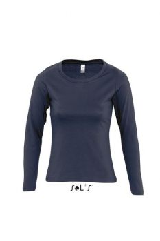 SOL'S MAJESTIC - WOMEN'S ROUND COLLAR LONG SLEEVE T-SHIRT Navy L