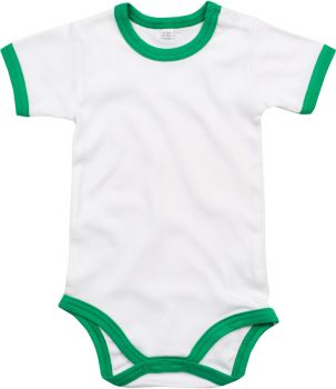 Babybugz | Dětské body white/kelly green 6-12