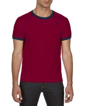 ADULT LIGHTWEIGHT RINGER TEE Independence Red/Navy S