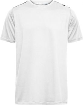 James & Nicholson | Pánské sportovní tričko white/black printed S
