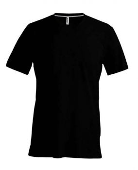 MEN'S SHORT-SLEEVED V-NECK T-SHIRT Black L