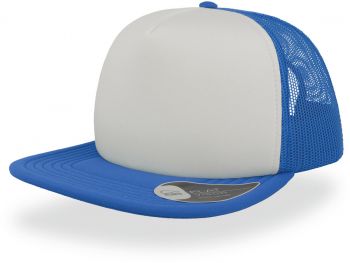 Atlantis | 5 panelová síťovaná kšiltovka s plochým kšiltem white/royal onesize