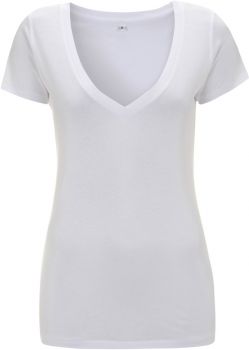 Continental | Dámské žerzejové tričko s výstřihem do V white XL