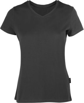 HRM | Dámské luxusní tričko s výstřihem do V dark grey S