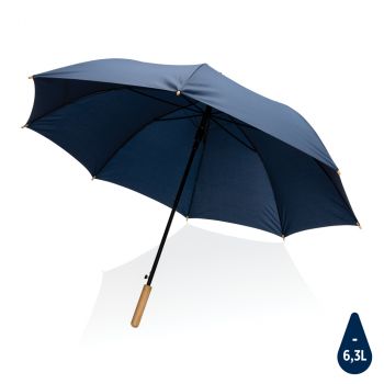 27" bambusový auto-open dáždnik Impact zo 190T RPET AWARE™ námornícka modrá