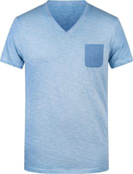 James & Nicholson | Pánské vintage tričko z bio bavlny horizon blue L
