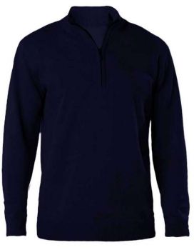 MEN'S ZIP NECK JUMPER Navy M