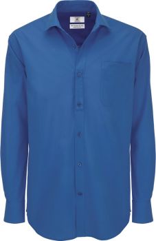 B&C | Popelínová košile s dlouhým rukávem blue chip M